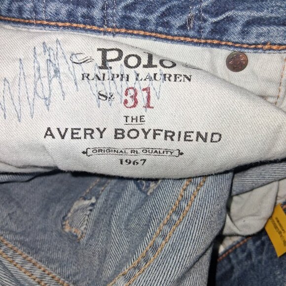 Polo Ralph Lauren Avery Boyfriend Patchwork Jeans Sz 31 - Picture 7 of 9